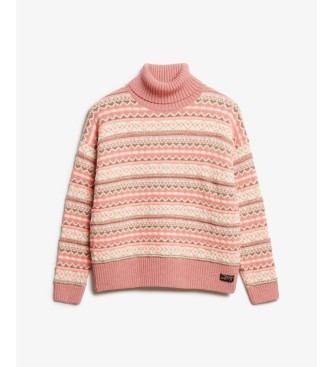 Superdry Strickpullover mit texturiertem Streifenmuster in Beige