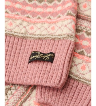Superdry Strickpullover mit texturiertem Streifenmuster in Beige
