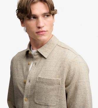 Superdry Beige Twill Tweed Shirt