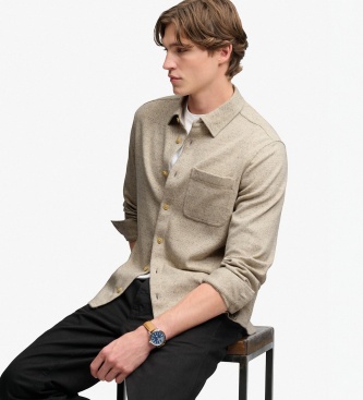 Superdry Beige Twill Tweed Shirt