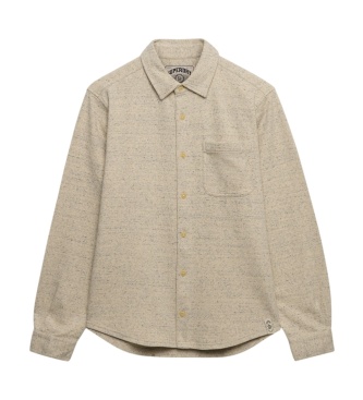 Superdry Beige Twill Tweed Shirt