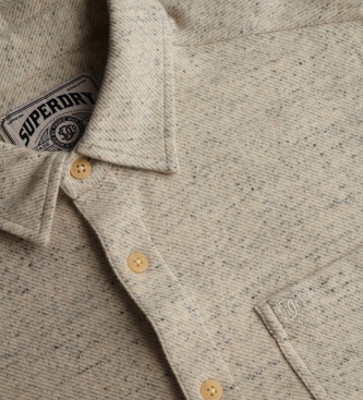 Superdry Beige Twill Tweed Shirt