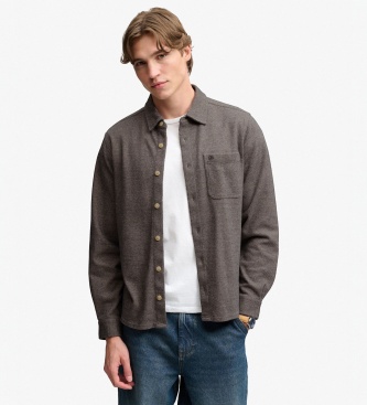 Superdry Taupe Twill Tweed Shirt