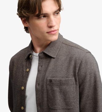 Superdry Taupe Twill Tweed Shirt