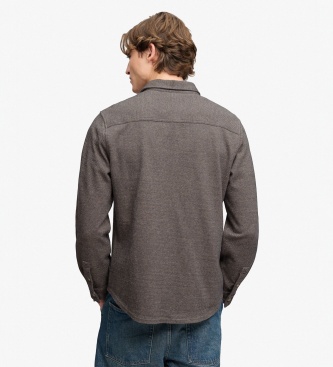Superdry Taupe Twill Tweed Shirt