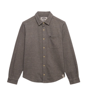 Superdry Taupe Twill Tweed Shirt
