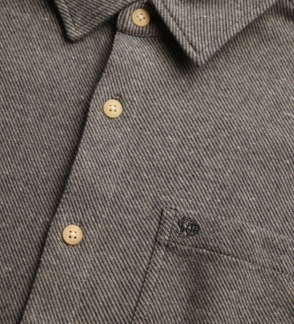 Superdry Taupe Twill Tweed Shirt
