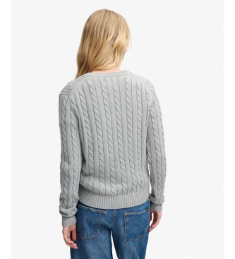 Superdry Grå Washed Cable striktrøje