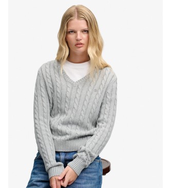 Superdry Grå Washed Cable striktrøje