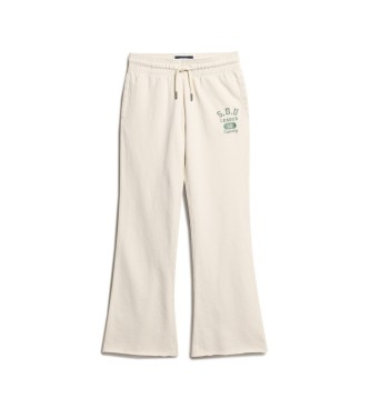 Superdry Athletic Low Rise Flare Jogger-Hose cremeweiß