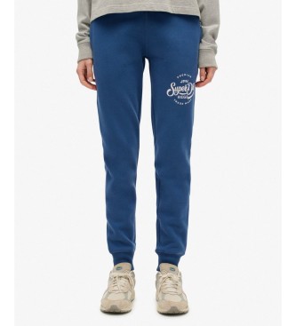 Superdry Pantalón Jogger Premium Script Entry azul