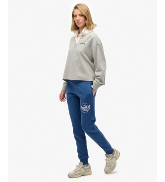 Superdry Pantalón Jogger Premium Script Entry azul