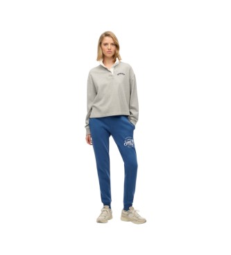 Superdry Pantalón Jogger Premium Script Entry azul