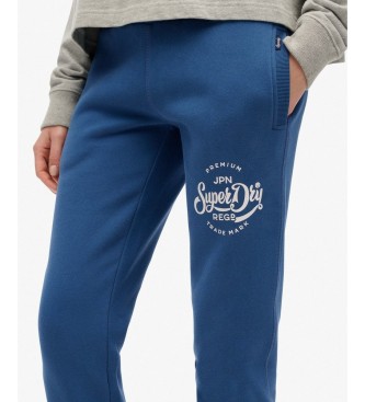 Superdry Pantalón Jogger Premium Script Entry azul