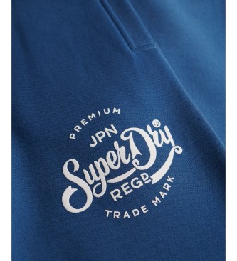 Superdry Pantalón Jogger Premium Script Entry azul