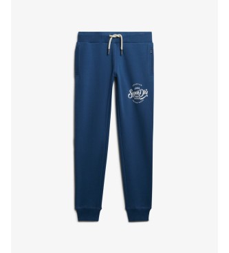 Superdry Pantalón Jogger Premium Script Entry azul