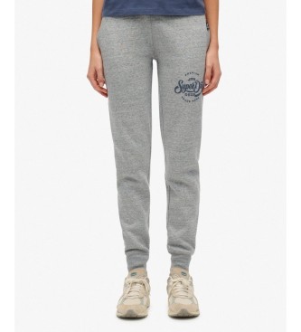 Superdry Pantalón Jogger Premium Script Entry gris
