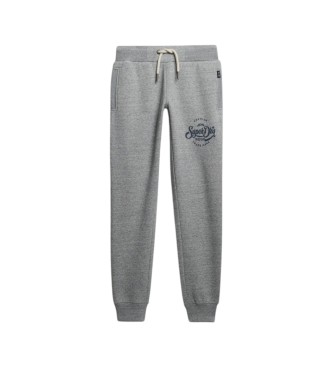 Superdry Pantalón Jogger Premium Script Entry gris
