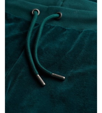Superdry Pantalón Jogger Velour Wide Leg verde