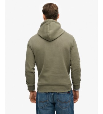 Superdry Leather & Boot Co Script hættetrøje mørk kaki