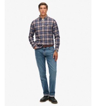 Superdry Blauw-rode geruite Lumberjack-blouse