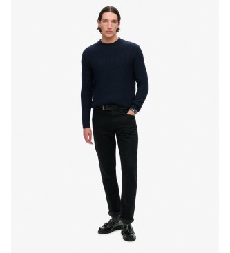 Superdry Sweter Merchant z teksturowanej dzianiny, granatowy
