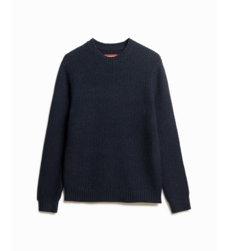 Superdry Sweter Merchant z teksturowanej dzianiny, granatowy