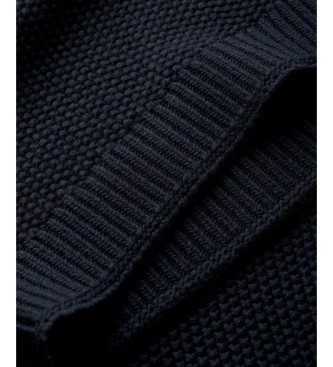 Superdry Sweter Merchant z teksturowanej dzianiny, granatowy