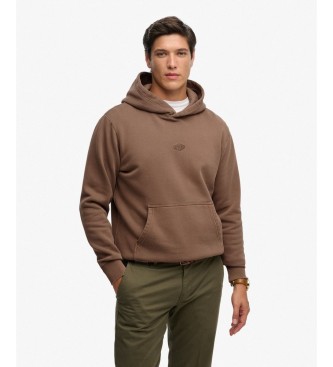 Superdry Sudadera con capucha Micro Logo marrón