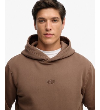 Superdry Sudadera con capucha Micro Logo marrón