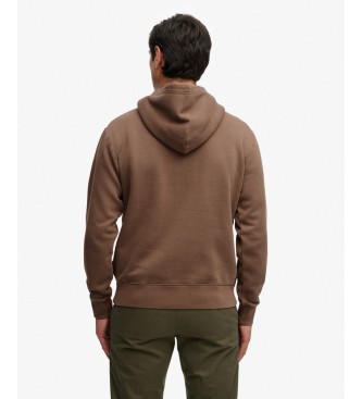 Superdry Sudadera con capucha Micro Logo marrón