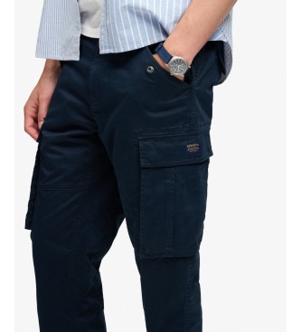 Superdry Pantalon cargo Slim Taper marine