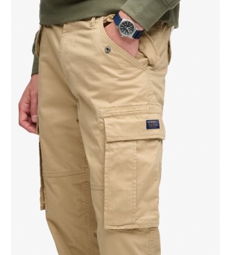 Superdry Pantalón cargo Slim Taper beige