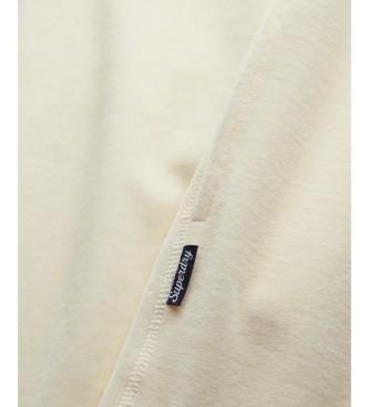 Superdry Pantalón Jogger Velour Wide Leg blanco roto