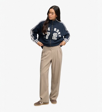 Superdry Beige Nadelstreifenhose