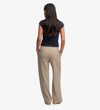 Superdry Beige Nadelstreifenhose