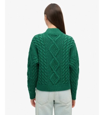Superdry Pull Aran Cable vert