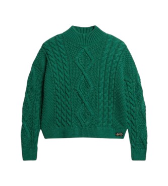 Superdry Pull Aran Cable vert