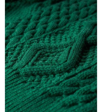Superdry Pull Aran Cable vert