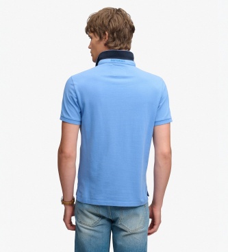 Superdry Polo Piqué Monogramme bleu