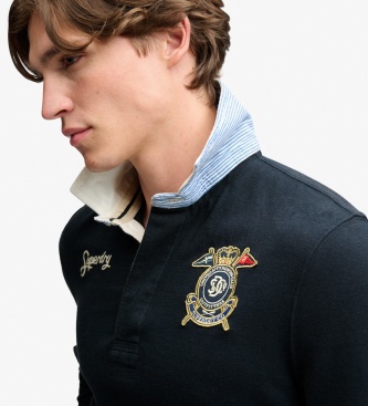 Superdry Polo rugby Double Emblem marine