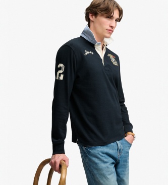 Superdry Polo rugby Double Emblem marine