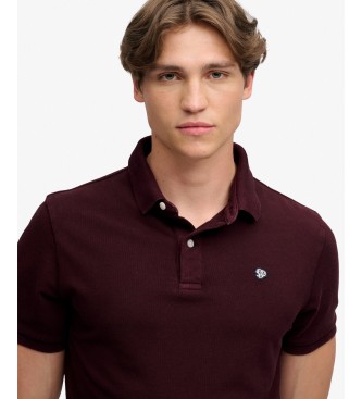 Superdry Vintage Destroy burgundy polo shirt