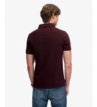 Superdry Vintage Destroy burgundy polo shirt