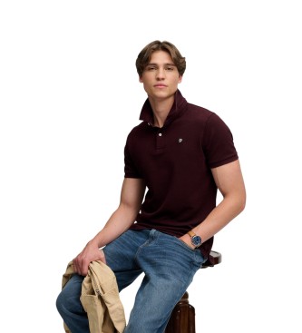 Superdry Vintage Destroy burgundy polo shirt