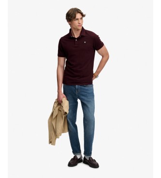Superdry Vintage Destroy burgundy polo shirt