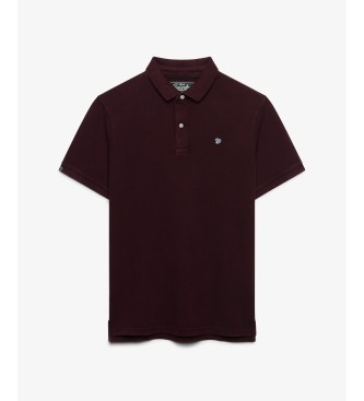 Superdry Vintage Destroy burgundy polo shirt