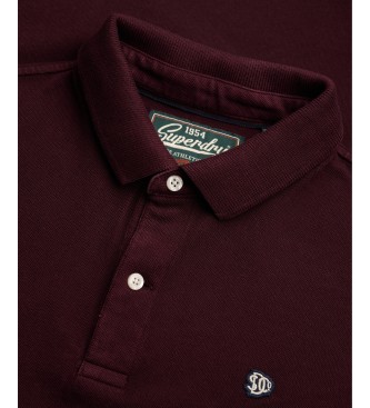 Superdry Vintage Destroy burgundy polo shirt