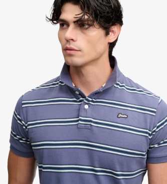 Superdry Polo Vintage Stripe bleu