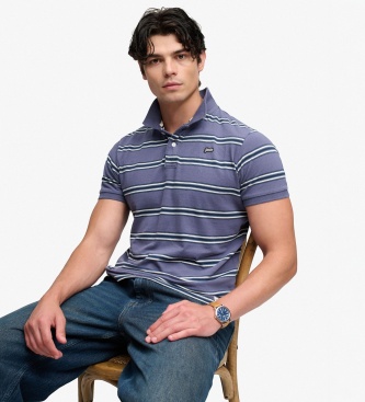 Superdry Polo Vintage Stripe bleu
